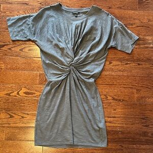 Express T Shirt Gray Twist Front Dress size XS fitting like a small